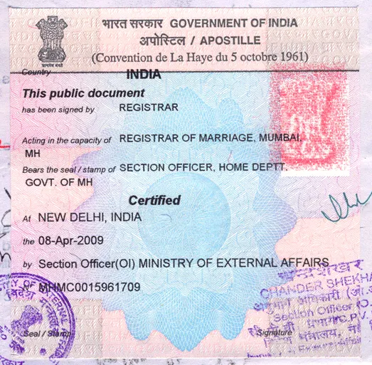Model de apostilă aplicată în India